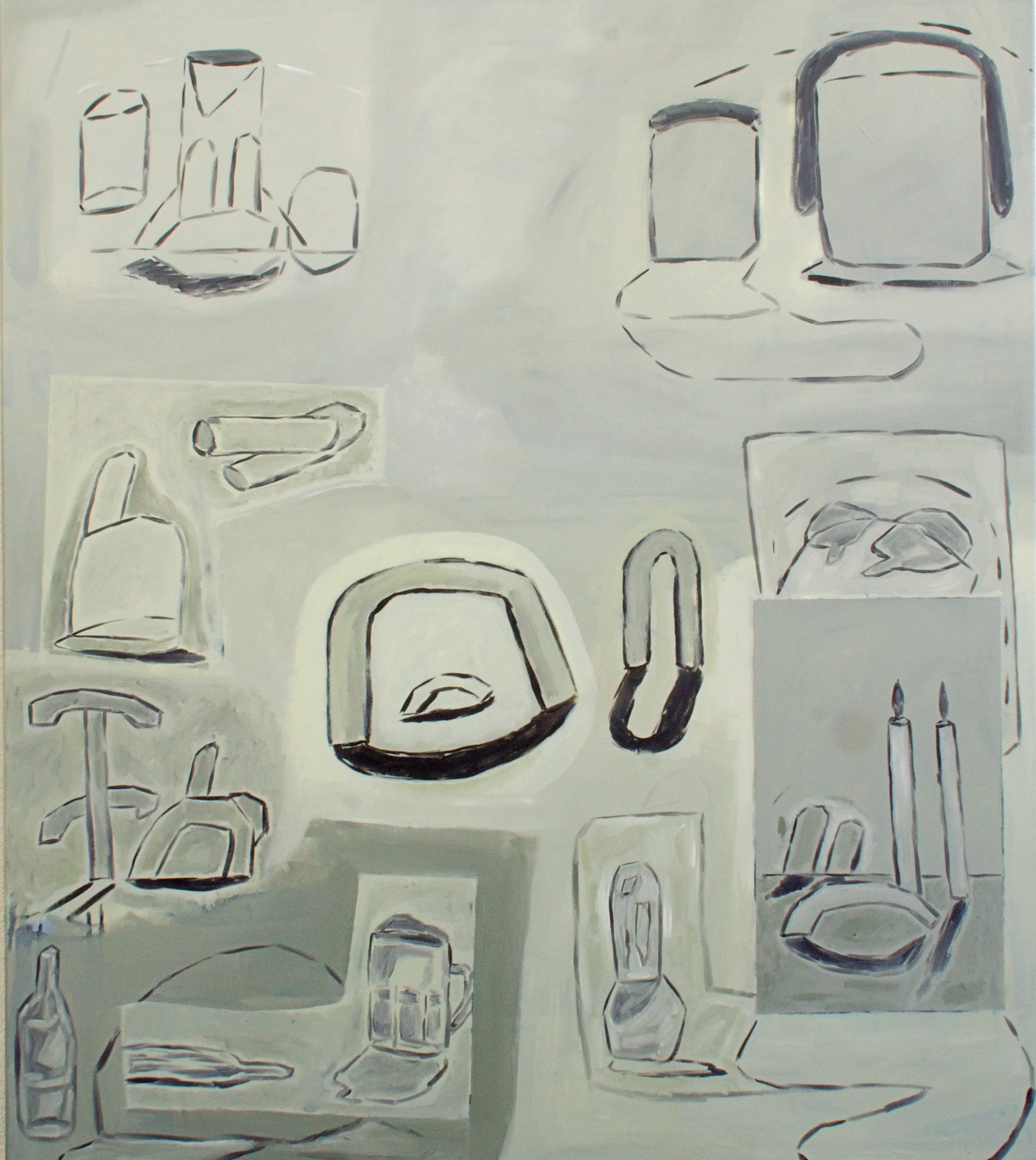 Stone, Rabbit, Candle, Wine Bottle, 2024